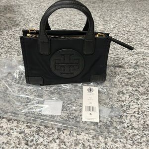 NWT TORY BURCH Black Ella Micro tote